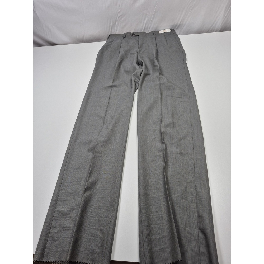 VTG Majer Dress Pants Mens 36x38 Gray Wool Pleated Straight Unhemmed NWT USA